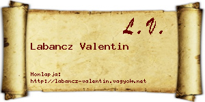 Labancz Valentin névjegykártya